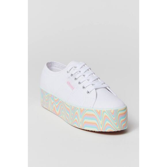 Superga 2790 Rainbow Stripe Platform Sneaker US 10.5 - Picture 3 of 13